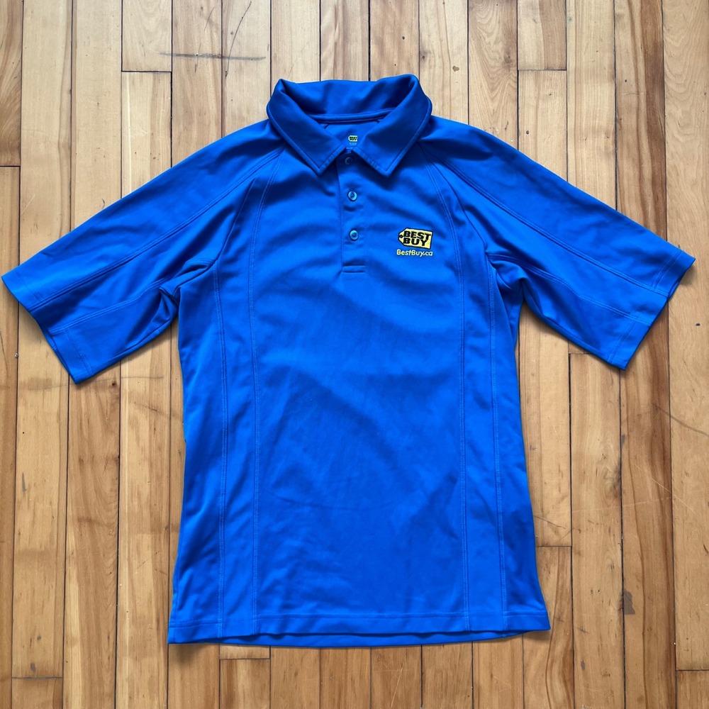 Best Buy Employee Polo Shirt Short Sleeve Blue Logo Size XS